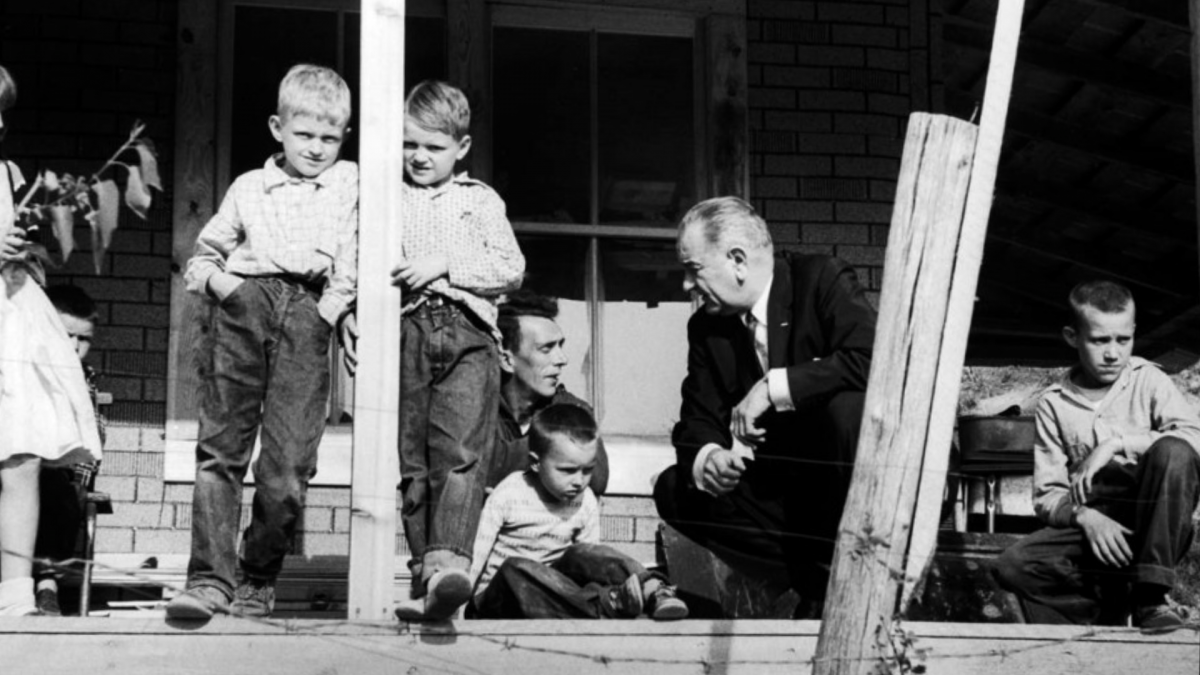 In April 1964, President Lyndon Johnson visited Martin County, Kentucky to rally support for his War on Poverty. The Poverty Tours culminated in August of 1964 with the signing of the Anti-Poverty Bill. Photo courtesy of National Archives/LBJ Presidential Library