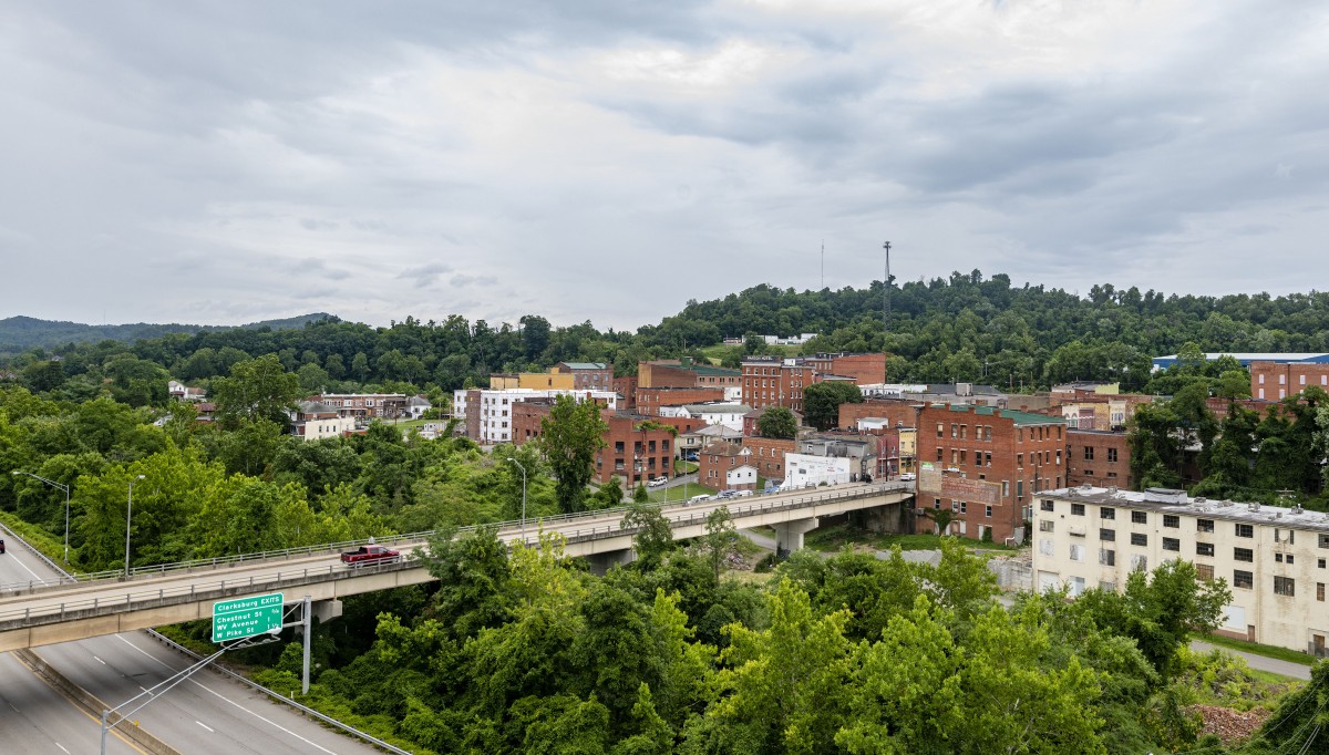 Clarksburg is a community of about 15,000 people in North Central, West Virginia. Pictured here in 2019, the once thriving community has been struggling economically over the past several years and has experienced an uptick in substance use. Photo: Jesse Wright/100 Days in Appalachia