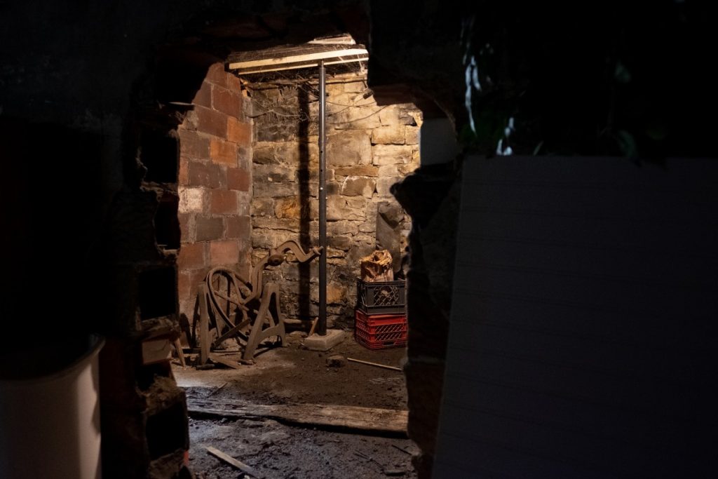 The remains of a tunnel in the basement of John Wesley AME Zion Church, which served as a stop along the Underground Railroad in Uniontown, Pennsylvania. Photo: Justin Hayhurst/100 Days in Appalachia