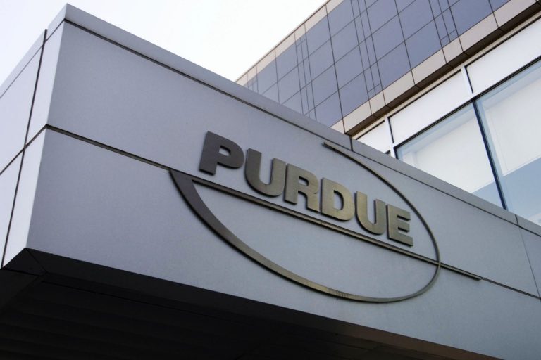 This Tuesday, May 8, 2007, file photo shows the logo for pharmaceutical giant Purdue Pharma at its offices in Stamford, Conn. Photo: Douglas Healey/AP Photo, File