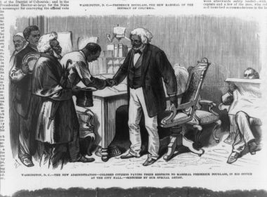 A wood carving from a newspaper of Frederick Douglass. Photo: Library of Congress