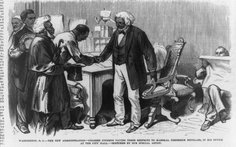 A wood carving from a newspaper of Frederick Douglass. Photo: Library of Congress