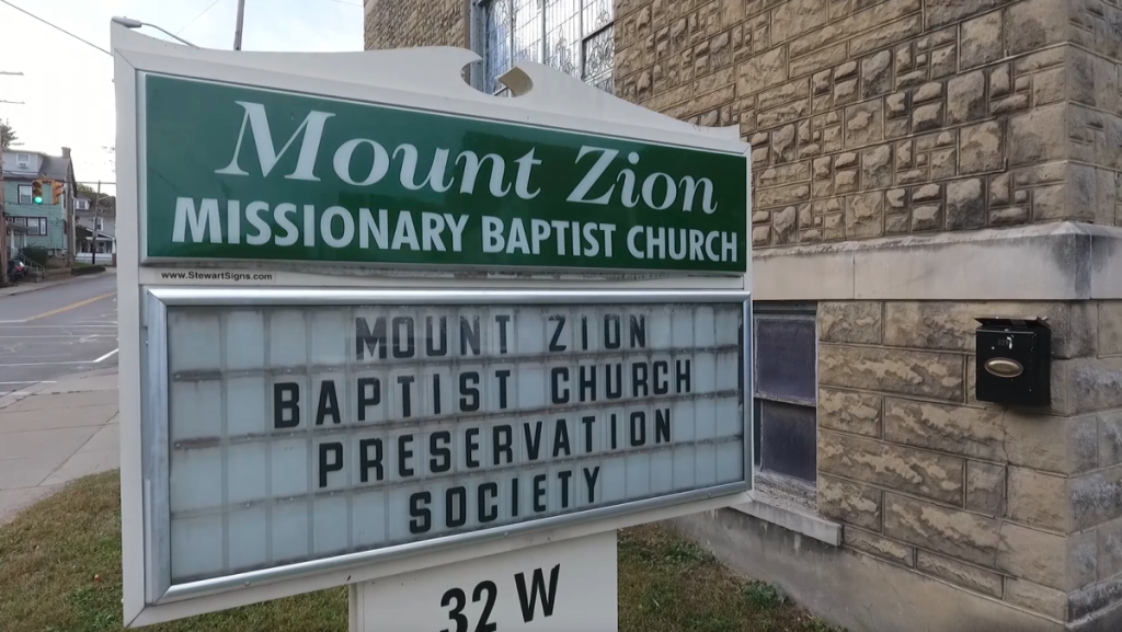 A 2018 photo of the church. Note the “mount zion preservation society’ description. Photo: Laura Harbert Allen