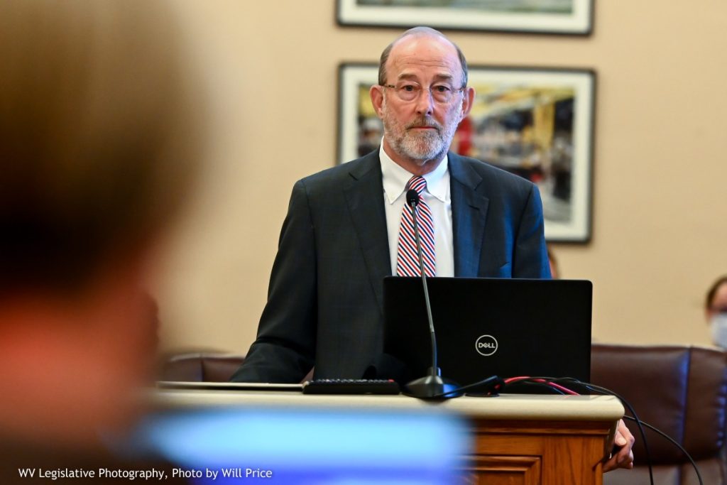 Former West Virginia Department of Health and Human Resources Secretary Bill Crouch testifies before a legislative committee in October 2021. Photo: Will Price/West Virginia Legislative Services