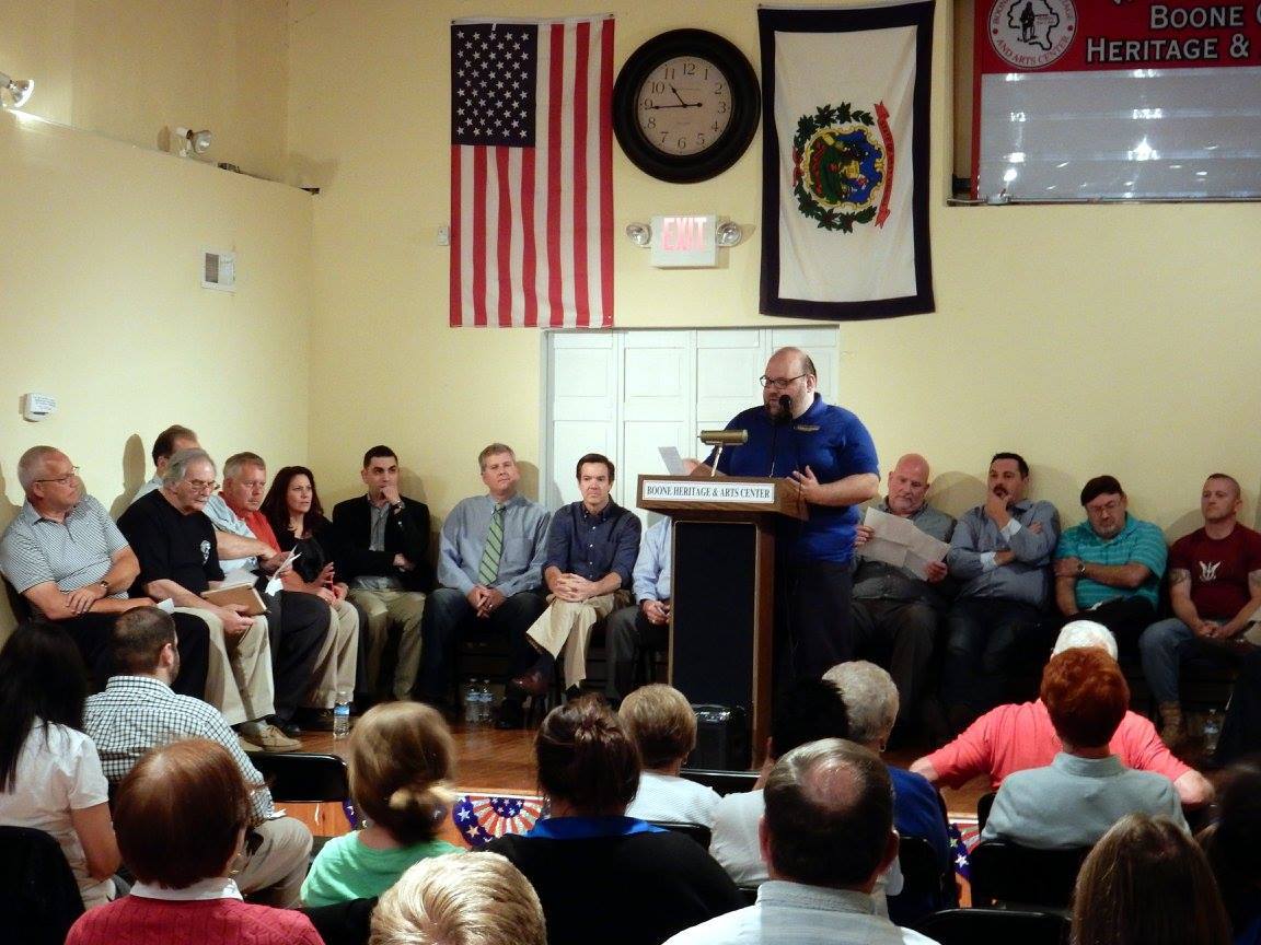 Terry Bartley speaks at a Meet the Candidates forum in Madison, West Virginia. Photo: Provided