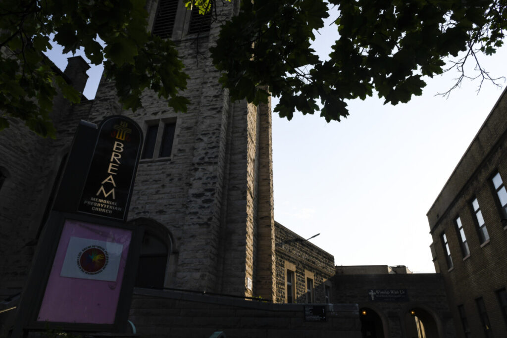Sunshine illuminates the streets of Elk City, including Bream Memorial Presbyterian Church, on Wednesday, May 17, 2023, in Charleston, West Virginia. Photo: Lexi Browning/100 Days in Appalachia