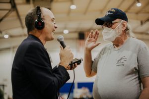 Dr. Ryan McCarthy, left, started the podcast Healthcare is Human during the COVID-19 pandemic. The storytelling skills he learned during the podcast, he says, has changed the way he practices medicine and interacts with his patients in Appalachia. Photo: Molly Humphreys/Healthcare is Human