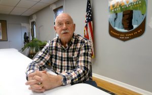 Mayor Al Tomson discusses a proposed power plant and data center on May 27 in the Davis, West Virginia, Town Hall.